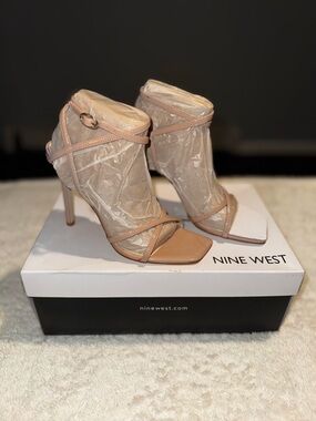 Nine West Beige/Tan Strappy Stiletto Heels